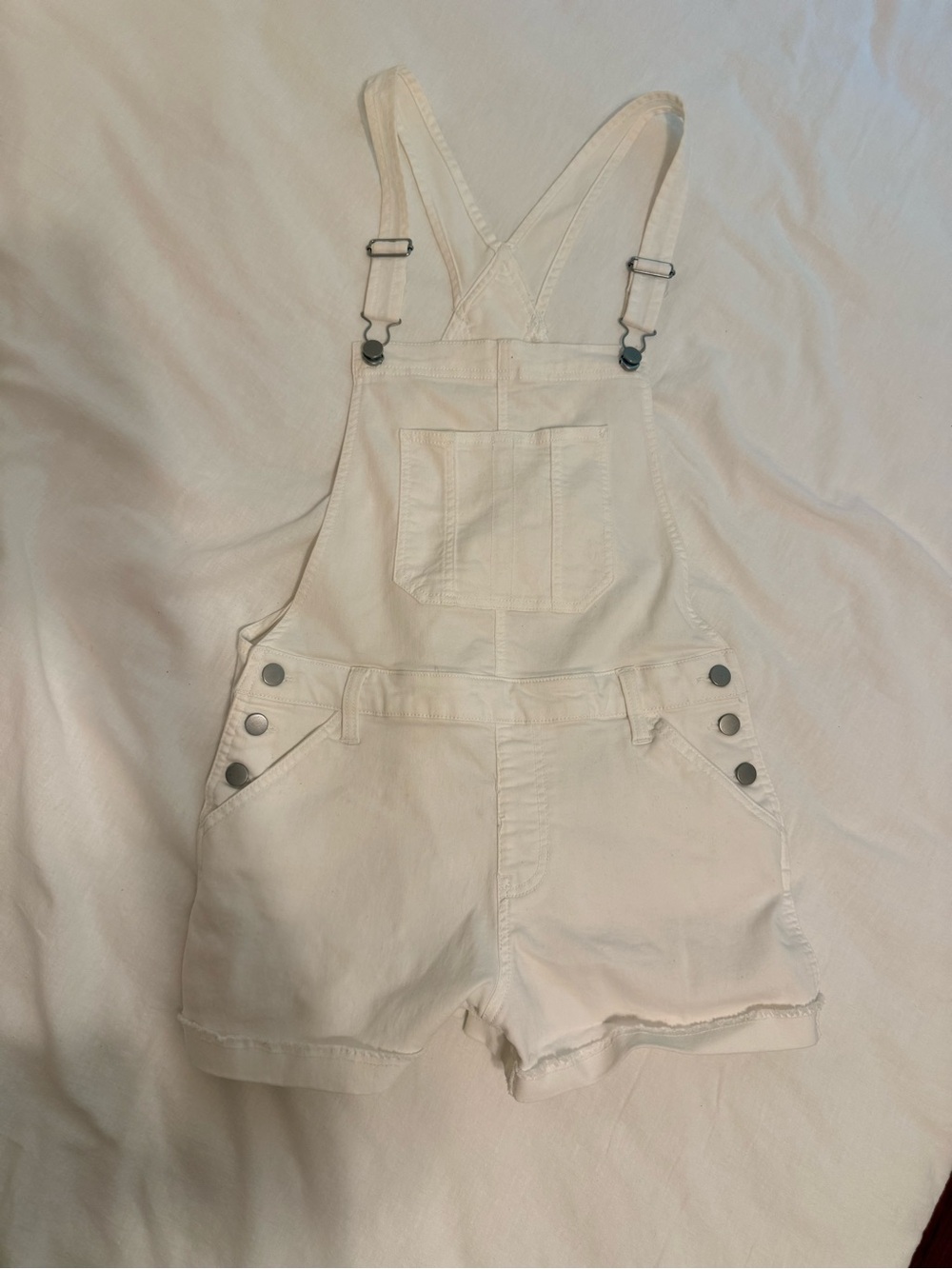 NOBO White Relaxed-Fit Short Overalls